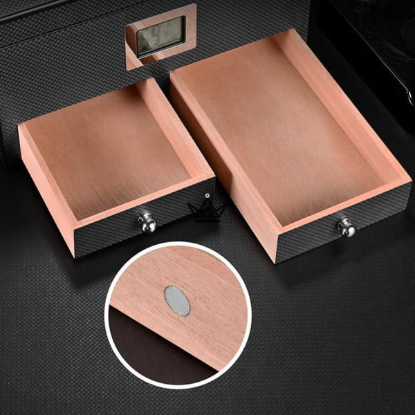 Cave à Cigare - WINSTON carbon luxe tiroir homme