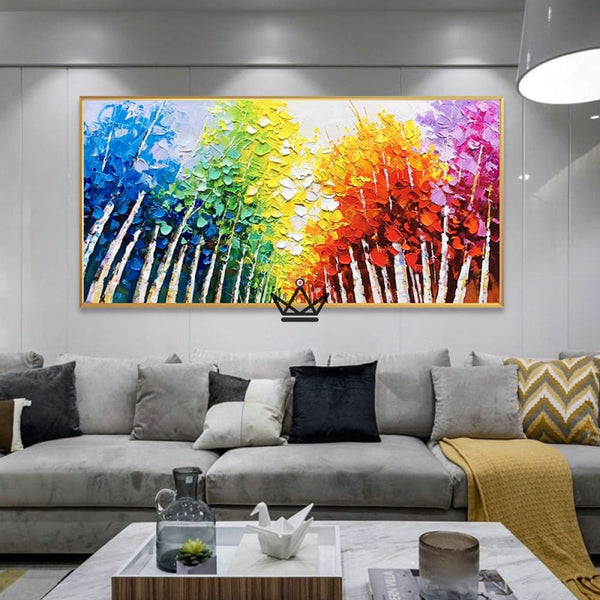 Peinture à l'huile sur toile XXL - Essence de forêt - - toile - Cadeau, Noël, Anniversaire, Original - Atelier Atypique