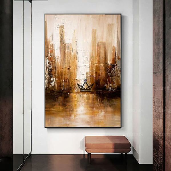 Peinture à l'huile sur toile XXL - Épure moderne - - toile - Cadeau, Noël, Anniversaire, Original - Atelier Atypique