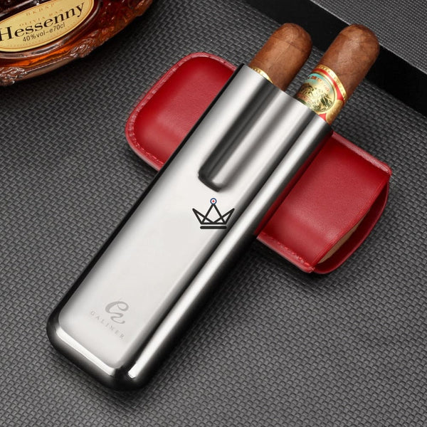 Etui de voyage cuir Savoy Elite - 2 cigares - - etui cigare - Cadeau, Noël, Anniversaire, Original - Atelier Atypique