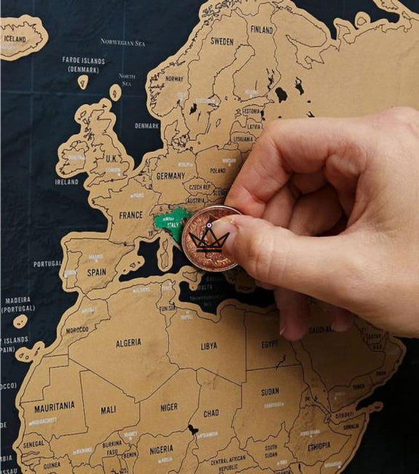 Carte du monde à gratter - 82.5 x 59.4 cm - Atelier Atypique