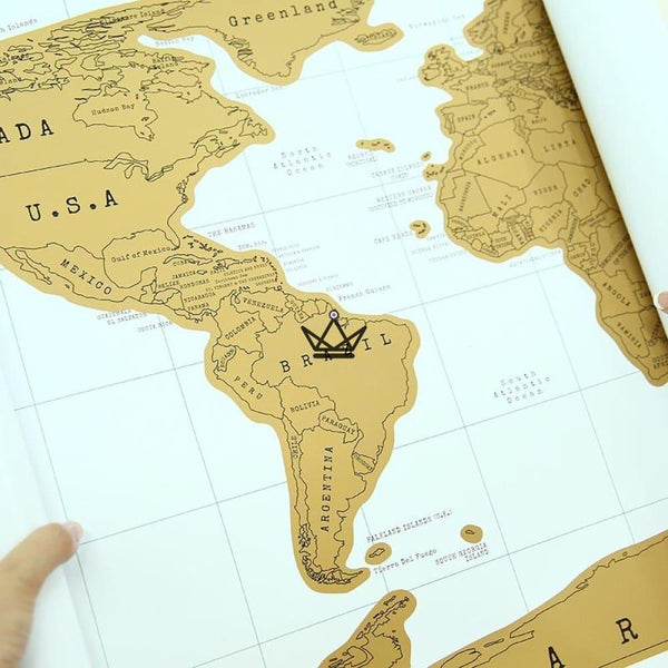 Carte du monde à gratter - Vintage 88 x 52 cm - Atelier Atypique