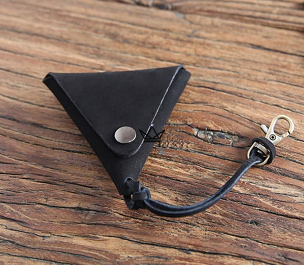 Porte monnaie triangle en cuir - Atelier Atypique