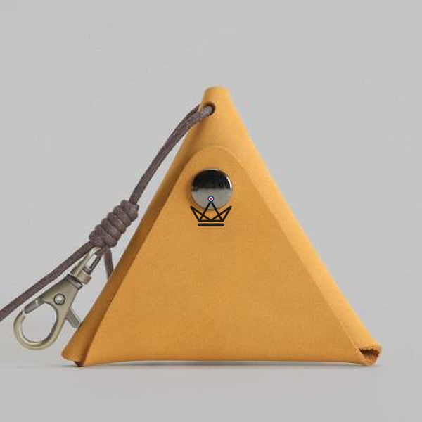 Porte monnaie triangle en cuir - Atelier Atypique