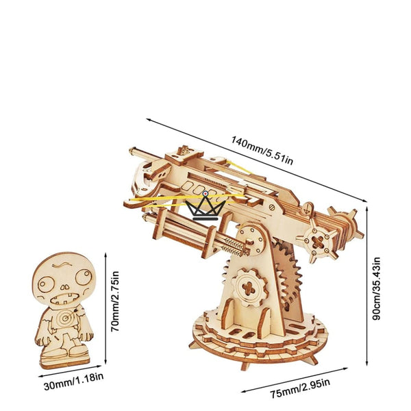 Puzzle 3D en bois baliste médiévale avec figurine et projectiles - VELITE