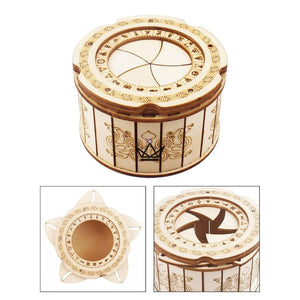 Puzzle 3D bois boîte secrète ronde, couvercle diaphragme - IRIS - ["maj-filtre","Objets Scientifiques"] - Objets Scientifiques - Cadeau, Noël, Anniversaire, Original, Fête des pères, fête des mères - Atelier Atypique
