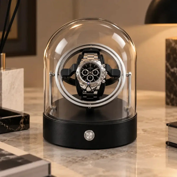 Horlogewinder voor 1 horloge onder stolp met gyroscopische ringen - ASTROLABE