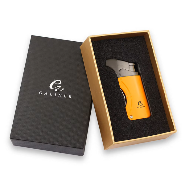Briquet Chalumeau COHIBA - VARGAS cigare rechargeable jaune coffret