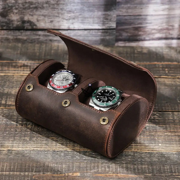 Etui de voyage pour montre automatique en cuir - TimeGuardian (personnalisable) -  - etui montre personnalisable - Cadeau, Noël, Anniversaire, Original - Atelier Atypique