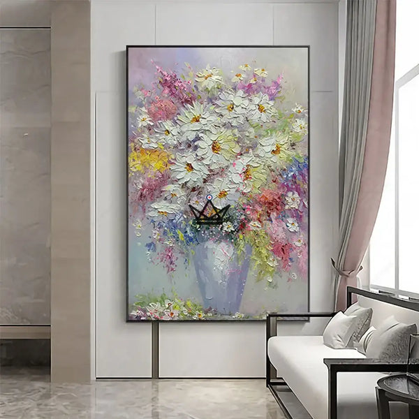 Peinture à l'huile sur toile XXL - Éclat Floral