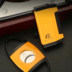 Coffret Briquet et Coupe-Cigare - GOLDYR - [] - coffret cigare - Cadeau, Noël, Anniversaire, Original, Fête des pères, fête des mères - Atelier Atypique