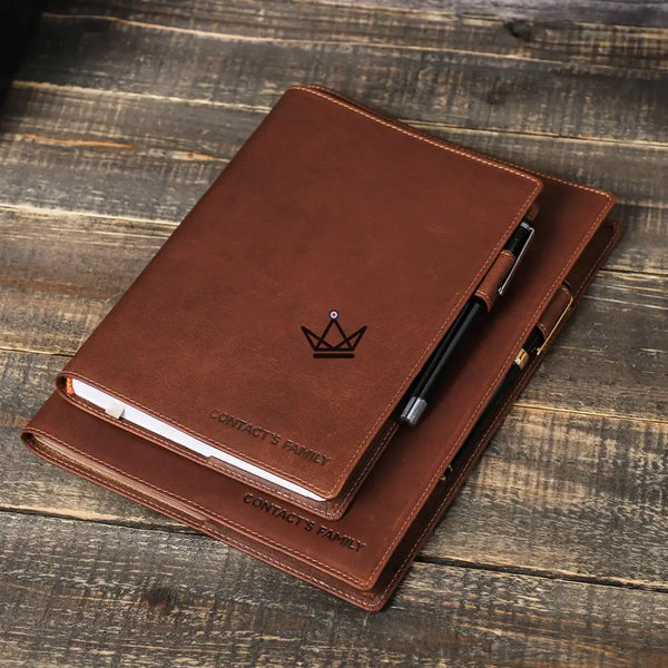 Customizable Leather Notebook Cover - Timeless Traveler