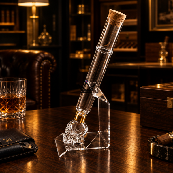 Glazen sigareninfuser, schedelreservoir en houder — INFUSIO SKULL – 4/8