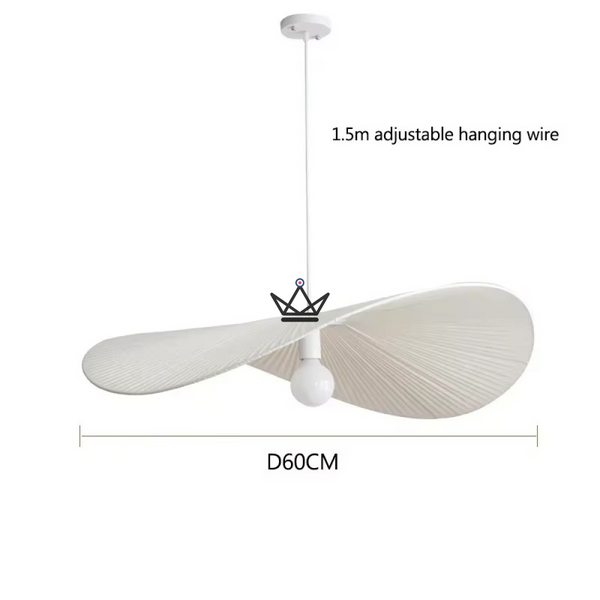 Suspension Verti Wabi — lustre design 60 & 80 cm | Blanc,  Beige, Lin
