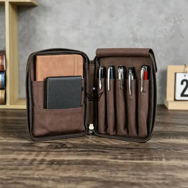 Organiseur de Poche en Cuir - Stylos & carnets personnalisable -  VOYAGEUR Plume