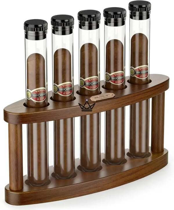 Cave à Cigares de Bureau Quintet Bois Acacia — 5 Tubes
