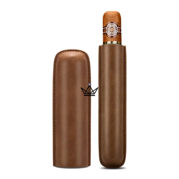 Étui à cigare individuel en cuir de vachette télescopique - SOLITAIRE - ["maj-desc","maj-filtre"] - etui cigare - Cadeau, Noël, Anniversaire, Original, Fête des pères, fête des mères - Atelier Atypique