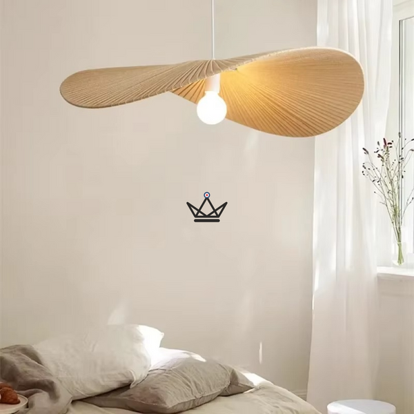 Suspension Verti Wabi — lustre design 60 & 80 cm | Blanc,  Beige, Lin