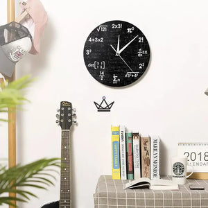 Horloge murale tableau noir équations mathématiques - THEOREMA - ["maj-filtre","Objets Scientifiques"] - Objets Scientifiques - Cadeau, Noël, Anniversaire, Original, Fête des pères, fête des mères - Atelier Atypique