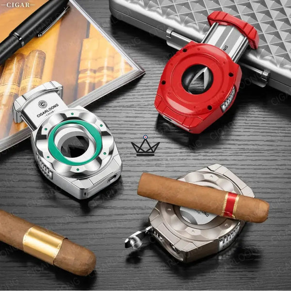 Coupe-Cigare 4-en-1 Acier Inoxydable - CALIBRIUM