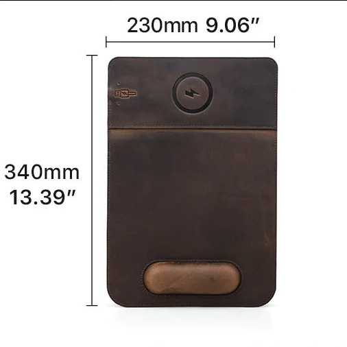 Tapis de souris personnalisable en cuir avec chargeur Sans Fil - Voyageur Magellan