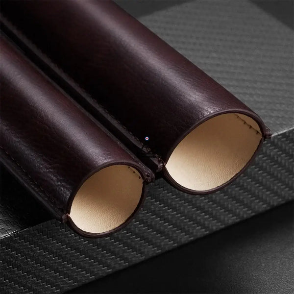 Étui à cigare individuel en cuir de vachette télescopique - SOLITAIRE - ["maj-desc","maj-filtre"] - etui cigare - Cadeau, Noël, Anniversaire, Original, Fête des pères, fête des mères - Atelier Atypique