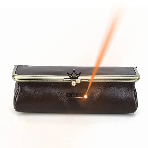 Trousse en Cuir Personnalisable Fermoir Vintage - Voyageur SCRIPT