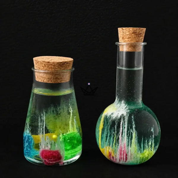 Jardin de cristaux magique en fiole, expérience de chimie — GERMINA