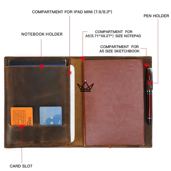Porte-documents en cuir personnalisable - Tablette & carnet A5 / B5 - VOYAGEUR Folio