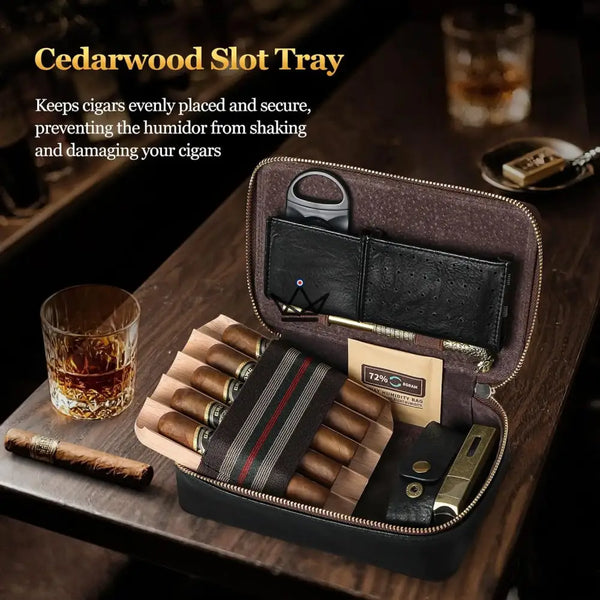 Travel cigar humidor and accessories - Magyars Wood