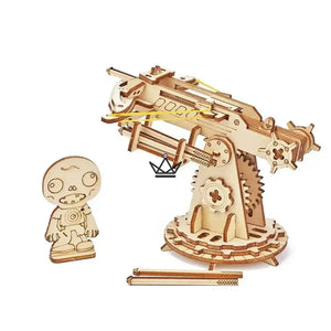 Puzzle 3D en bois baliste médiévale avec figurine et projectiles - VELITE - ["maj-filtre","Objets Scientifiques"] - Objets Scientifiques - Cadeau, Noël, Anniversaire, Original, Fête des pères, fête des mères - Atelier Atypique