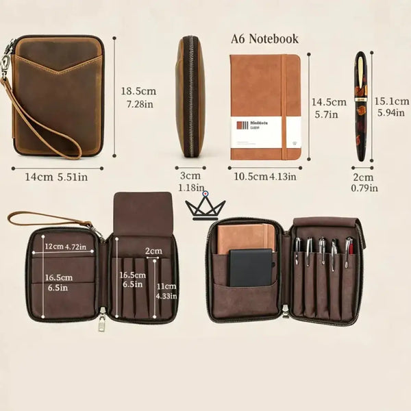 Organiseur de Poche en Cuir - Stylos & carnets personnalisable -  VOYAGEUR Plume