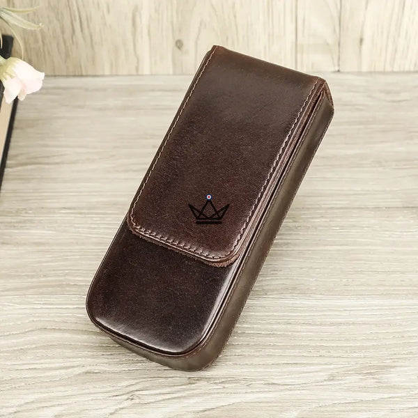 CONTACTS FAMILY Genuine Leather 3 Slots Pen Case With Removable Pen Tray Holder Pencil Case Men Woman Girls Office School Pouch - ["maj-filtre"] -  - Cadeau, Noël, Anniversaire, Original, Fête des pères, fête des mères - Atelier Atypique
