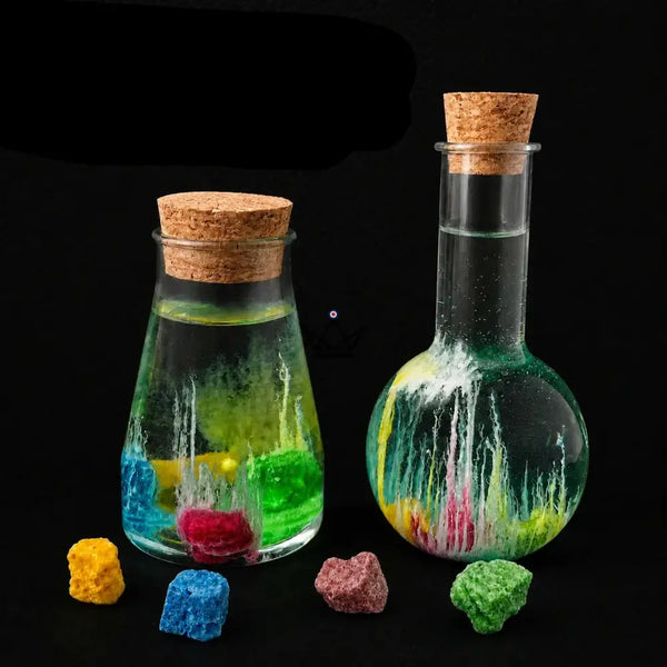 Jardin de cristaux magique en fiole, expérience de chimie — GERMINA