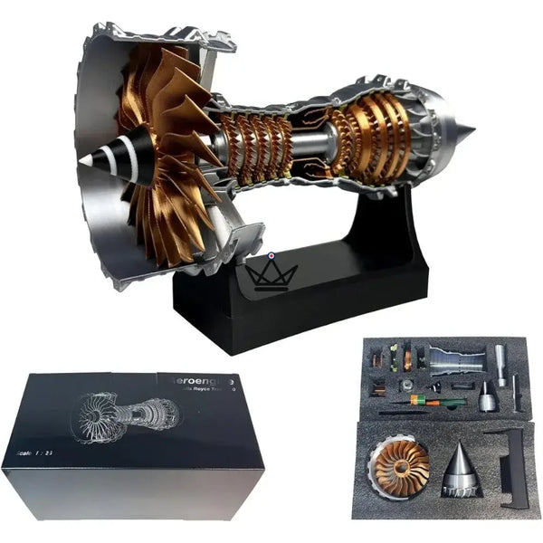 Doorsnede-model van een turbofan-vliegtuigmotor, 3D-kit - AEROS