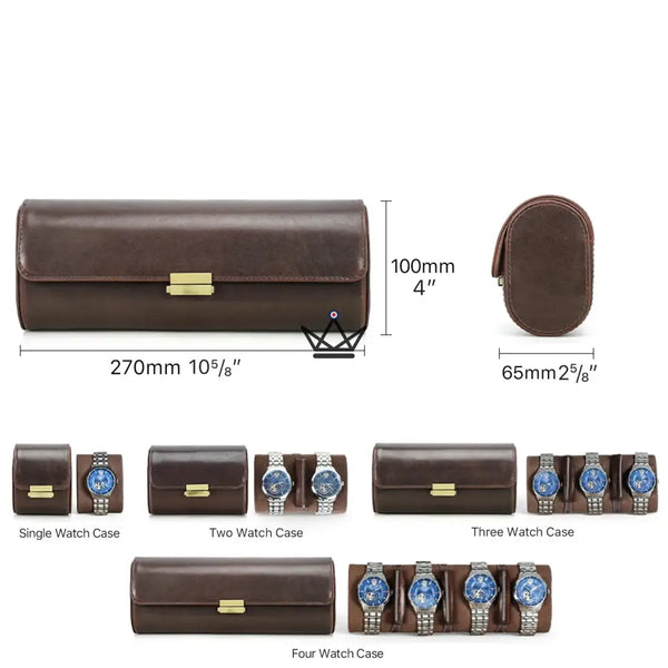 Étui Montre Voyage Cuir Personnalisable 1 à 4 Montres - Voyageur CAPSULE