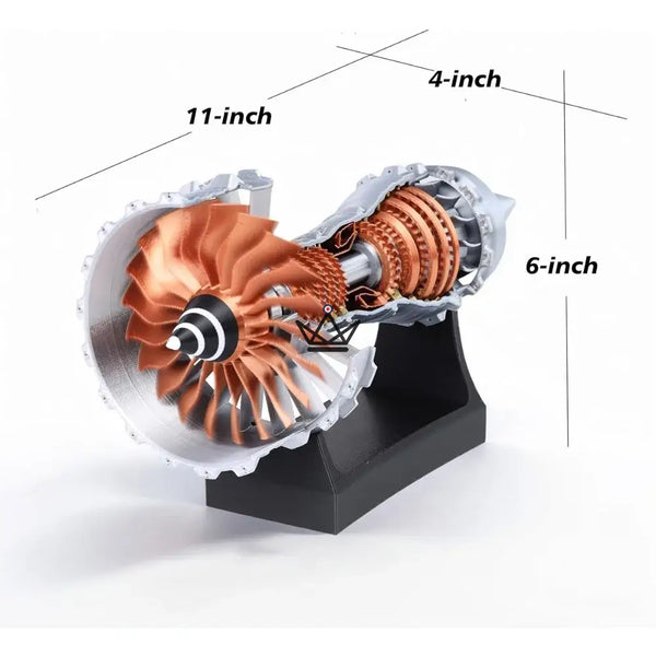Doorsnede-model van een turbofan-vliegtuigmotor, 3D-kit - AEROS