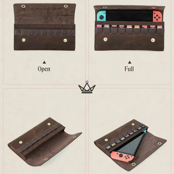 Étui Cuir personnalisable Nintendo Switch 1ʳᵉ & 2ᵉ génération — VOYAGEUR Mario