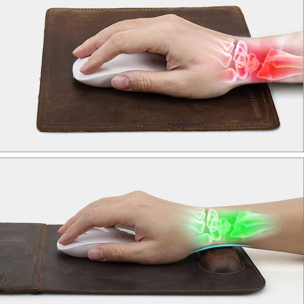 Tapis de souris personnalisable en cuir avec chargeur Sans Fil - Voyageur Magellan