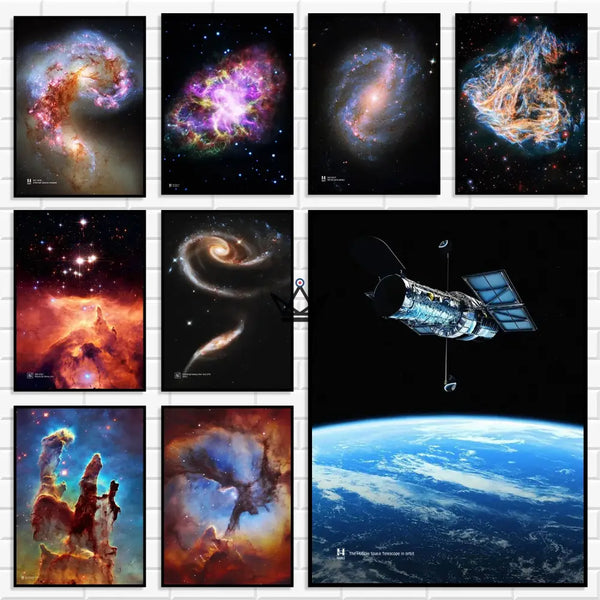 Poster van nevel en sterrenstelsel op canvas, 17 visuals - NEBULA