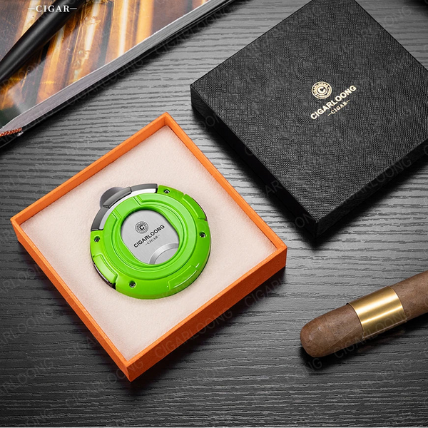 Coupe-Cigare Orbis Nox — 2-en-1 Guillotine & V-Cut Pop-Up