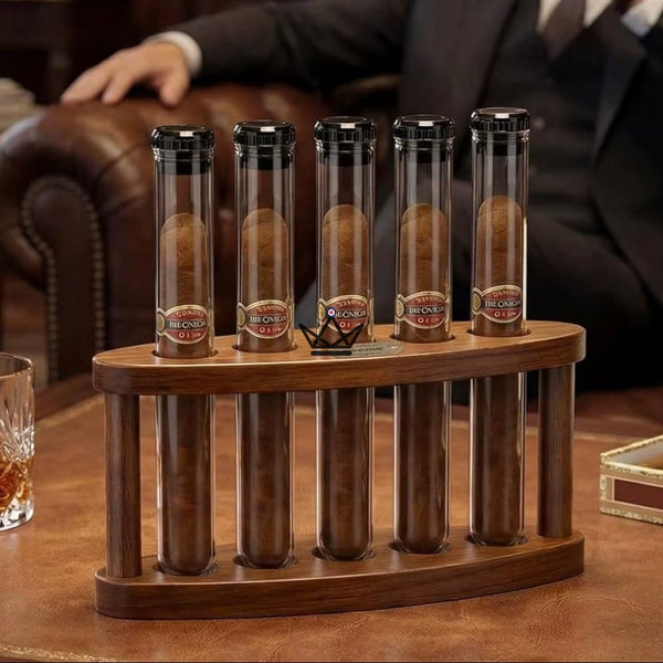 Cave à Cigares de Bureau Quintet Bois Acacia — 5 Tubes