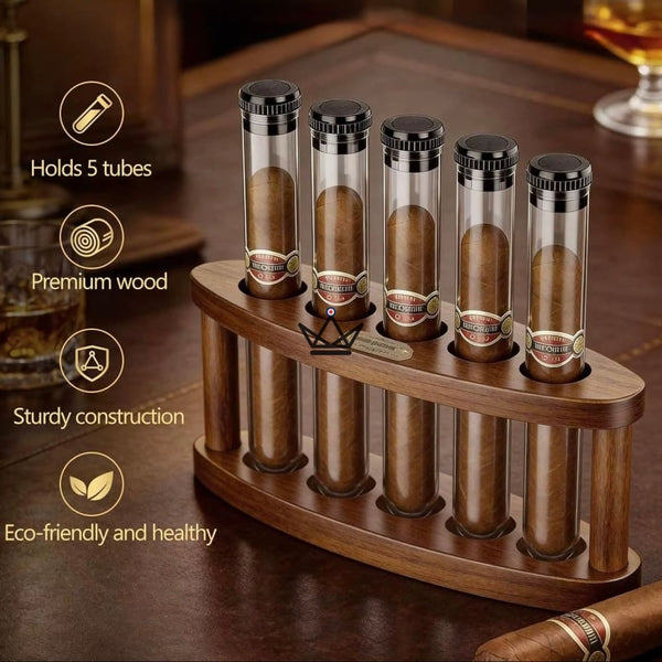 Cave à Cigares de Bureau Quintet Bois Acacia — 5 Tubes