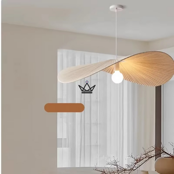 Suspension Verti Wabi — lustre design 60 & 80 cm | Blanc,  Beige, Lin