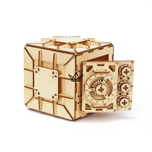 Puzzle 3D bois coffre-fort à combinaison, maquette mécanique - BASTION - ["maj-filtre","Objets Scientifiques"] - Objets Scientifiques - Cadeau, Noël, Anniversaire, Original, Fête des pères, fête des mères - Atelier Atypique