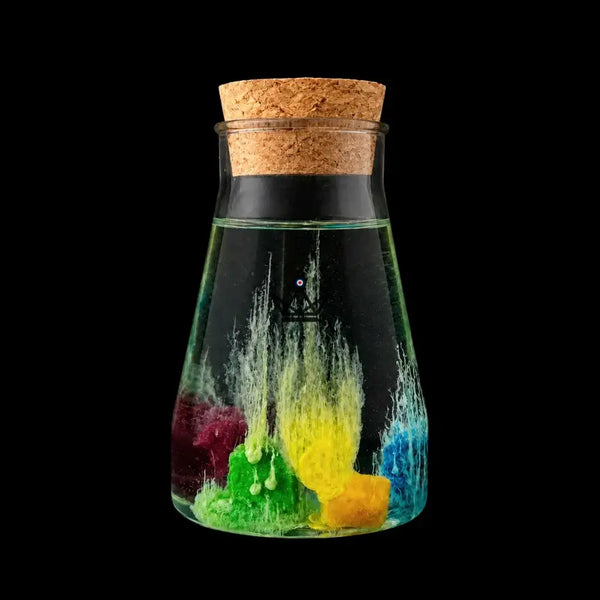 Jardin de cristaux magique en fiole, expérience de chimie — GERMINA