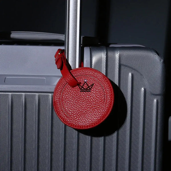 Étiquette Bagage Cuir personnalisable – Voyageur Crest