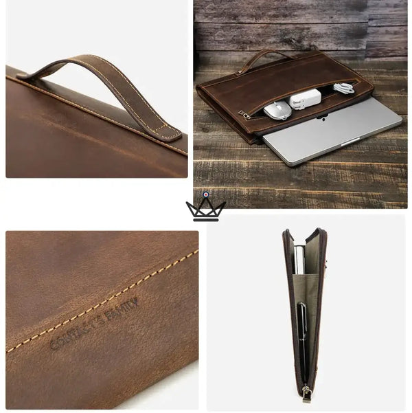 Housse cuir personnalisable pour MacBook 13 à 14 pouces - Voyageur TRAVERSÉE - ["Housse PC","Housse PC personnalisable","maj-desc","maj-filtre","Maroquinerie Personnalisable"] - housse PC personnalisable - Cadeau, Noël, Anniversaire, Original, Fête des pères, fête des mères - Atelier Atypique