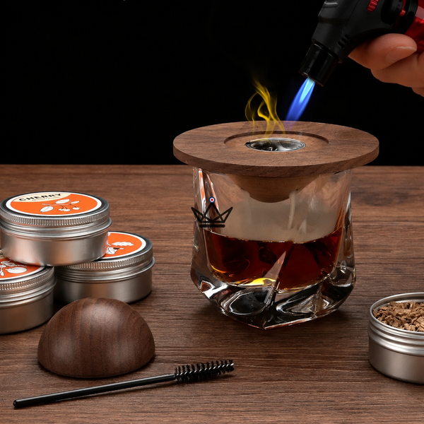 Cocktail-rookset voor gerookte aroma's — SMOKER, Saturnus / Notenboom (Donker hout)