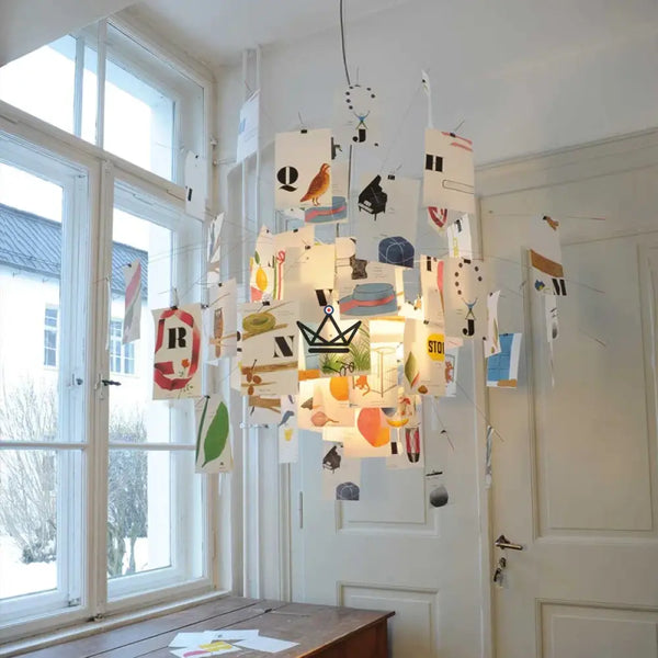 Lustre suspension Luminaire - Zettel Style Mémosphère -  - luminaire - Cadeau, Noël, Anniversaire, Original - Atelier Atypique